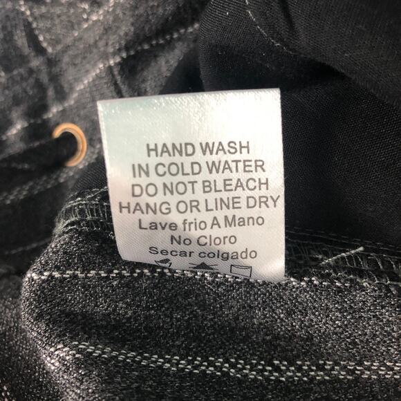 Black Pine Striped Charcoal Overalls S - Picture 11 of 12